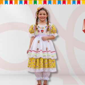 Vestido Junino Amarelo